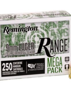 1000 Rounds of 9mm Ammo by Remington Range - 115gr FMJ
