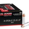 1000 Rounds of .38 Spl +P Ammo by Blazer - 125gr JHP