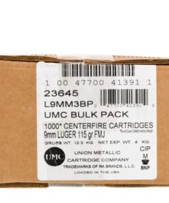 1000 Rounds of 9mm Ammo by Remington UMC - 115gr FMJ