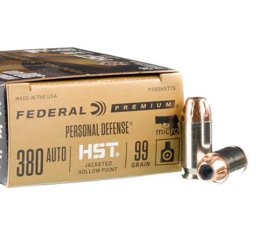 20 Rounds of .380 ACP Ammo by Federal Personal Defense Micro - 99gr HST