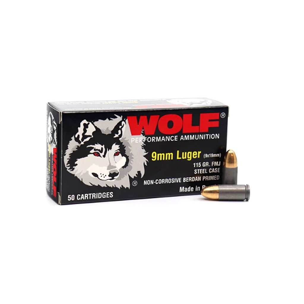 1000 Rounds of 9mm Ammo by Wolf Performance (Steel Case) - 115gr FMJ - Image 2