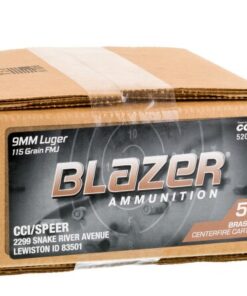 500 Rounds of 9mm Ammo by Blazer Brass - 115gr FMJ