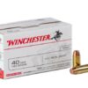 100 Rounds of .40 S&W Ammo by Winchester - 165gr FMJ