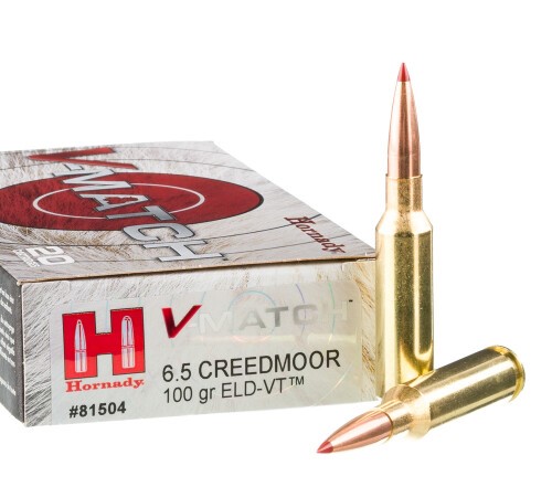 200 Rounds of 6.5 Creedmoor Ammo by Hornady V-Match - 100gr ELD-VT
