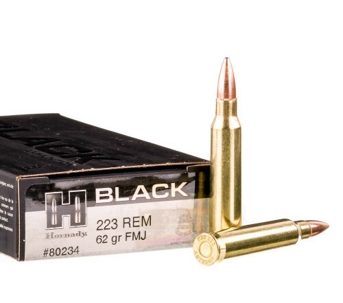 200 Rounds of .223 Ammo by Hornady BLACK - 62gr FMJ