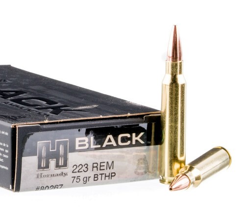 200 Rounds of .223 Ammo by Hornady BLACK - 75gr BTHP Match