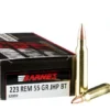20 Rounds of .223 Ammo by Barnes - 55gr JHP BT