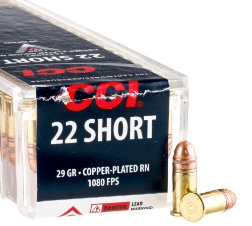 100 Rounds of .22 Short Ammo by CCI - 29gr CPRN